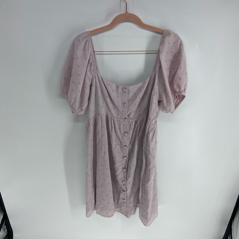 South Moon Under Sweet En Forme Women's Pink Heart Print Mini Dress Large